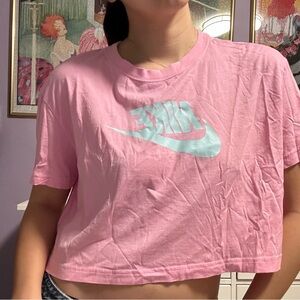 Nike pink cropped top